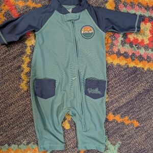 Green and Navy Baby Coverall